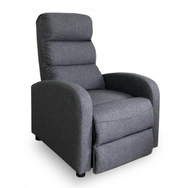 Fauteuil relax manuel Lasco tissu gris