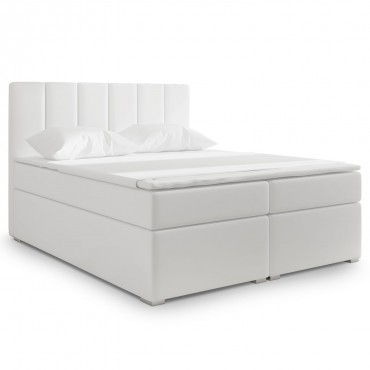 Lit coffre + matelas Luxury 180cm Blanc