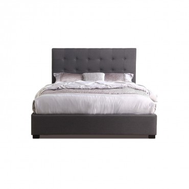 Lit Coffre Layton + Sommier 180cm Tissu Gris