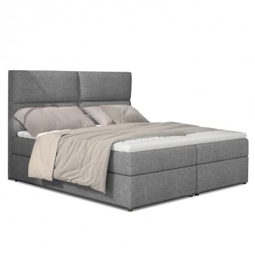 Lit coffre + matelas Sohan 160cm tissu Gris