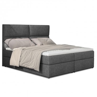 Lit coffre + matelas Sohan 160cm tissu Gris Foncé