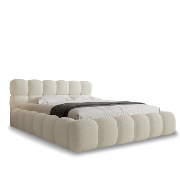 Lit coffre Tomaso 160cm Bouclette Beige