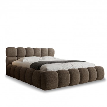 Lit coffre Tomaso 140cm Bouclette Taupe