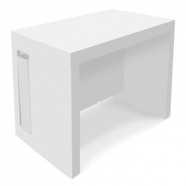 Table Console extensible Loki Blanc laqué