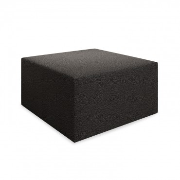 Pouf Carré XL Soren Bouclette Gris Foncé