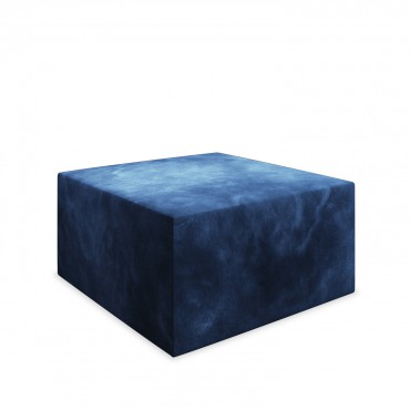 Pouf Carré XL Soren Velours Bleu Foncé