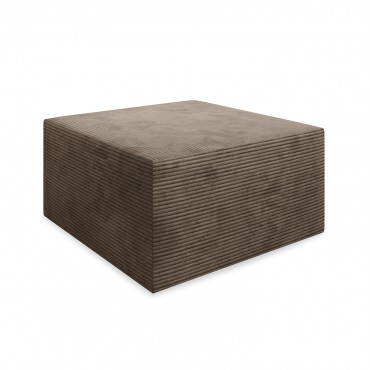 Pouf Carré XL Soren Velours Côtelé Taupe