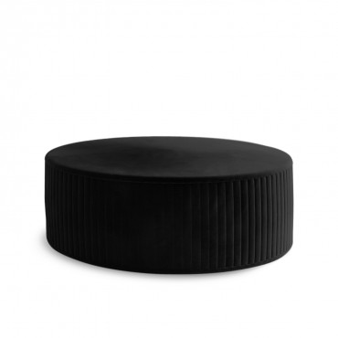 Pouf Rond XL Fabio Velours Noir