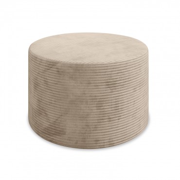 Pouf Rond XL Marki Velours Côtelé Beige