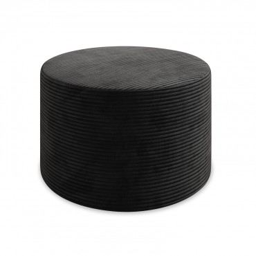 Pouf Rond XL Marki Velours Côtelé Noir