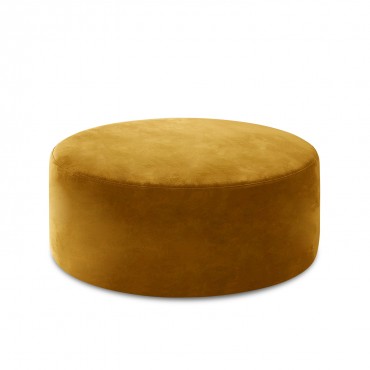 Pouf Rond XL Marki Velours Jaune Moutarde