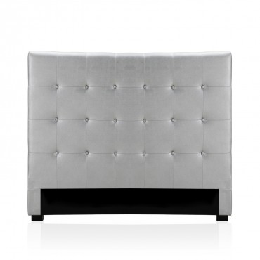 Tête de lit capitonnée Premium 140cm Argent