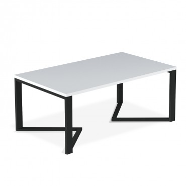Table basse de style industriel Méryl Blanc mat
