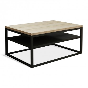 Table basse de style industriel Kate imitation Chêne