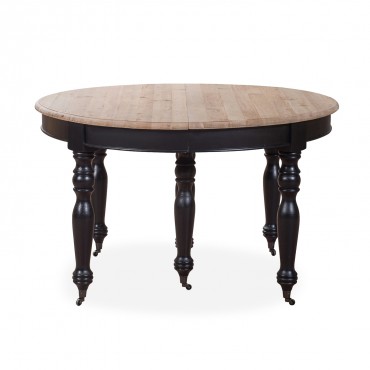 Table ronde extensible en bois massif LAVANDOU Noir