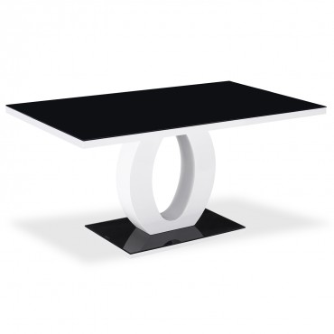 Table rectangulaire laquée Noir Ophélie