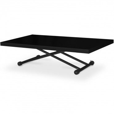 Table basse relevable Philadelphia XL Noir Carbone