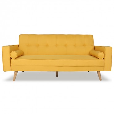 Canapé convertible scandinave Tao Tissu Jaune