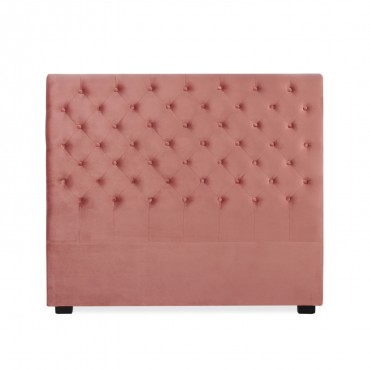 Tête de lit capitonnée Constance 140cm Velours Vieux Rose