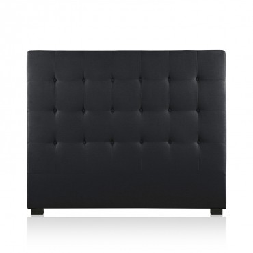 Tête de lit capitonnée Premium Tissu 140cm Noir