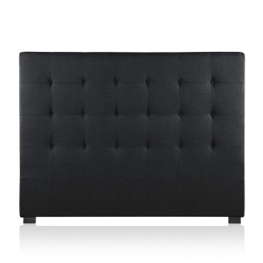 Tête de lit capitonnée Premium Tissu 160cm Noir