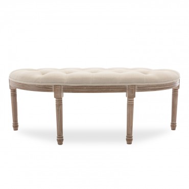 Banquette Sixtine style Louis XVI tissu Beige