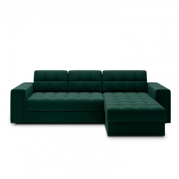 Canapé d'angle convertible réversible Veziko Velours Vert