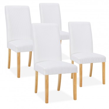 Lot de 4 chaises Rosie velours côtelé Blanc