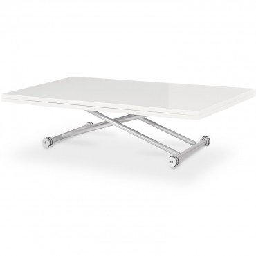 Table basse relevable Philadelphia XL Blanc laqué