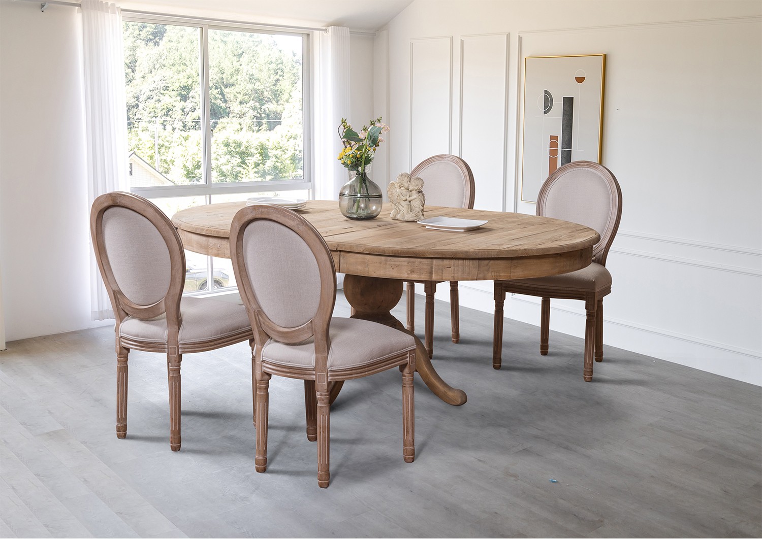 Grande Table De Salle à Manger En Bois Massif - Rectangulaire 170x94cm, Marron, Occasion