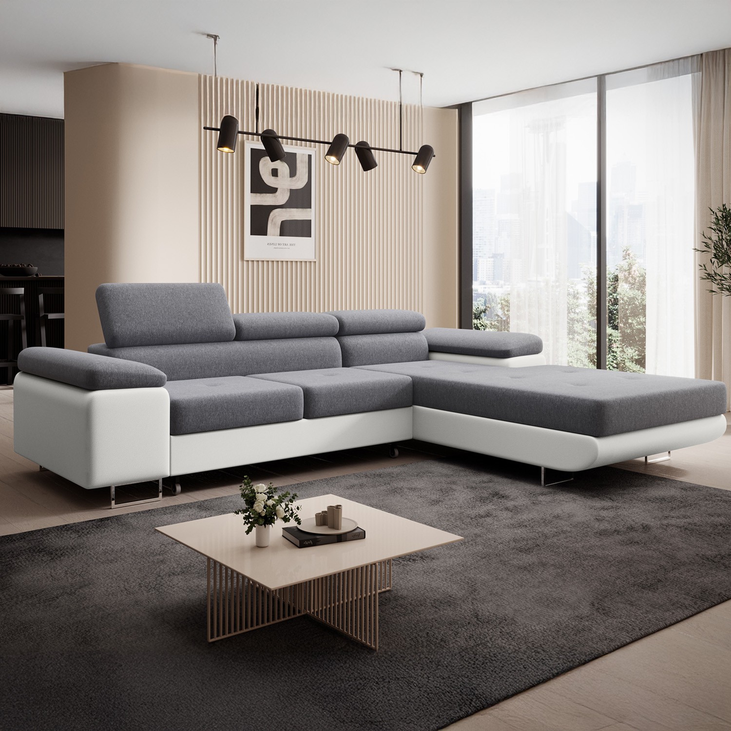Canap Gris Et Blanc