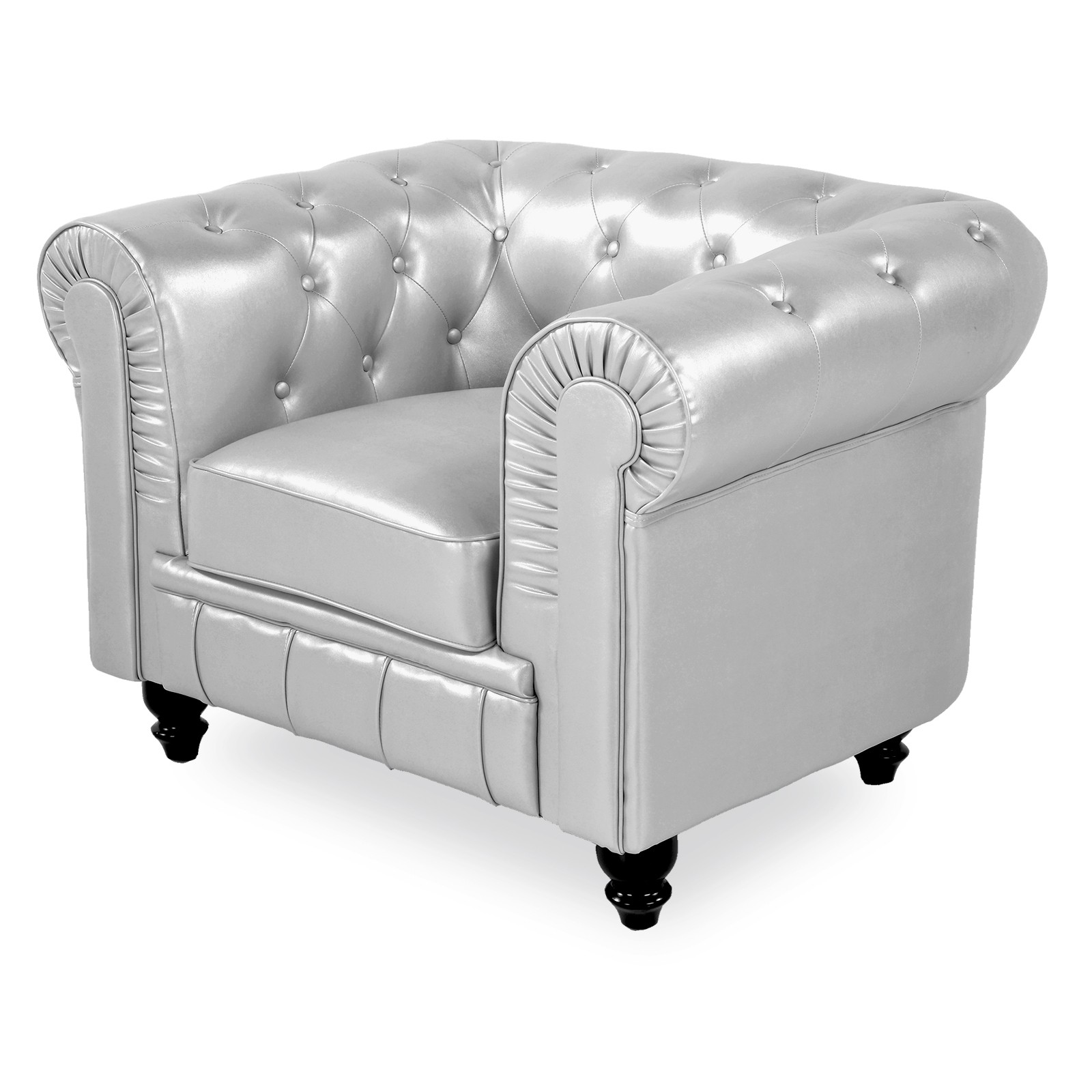 Fauteuil Chesterfield Regency Argent