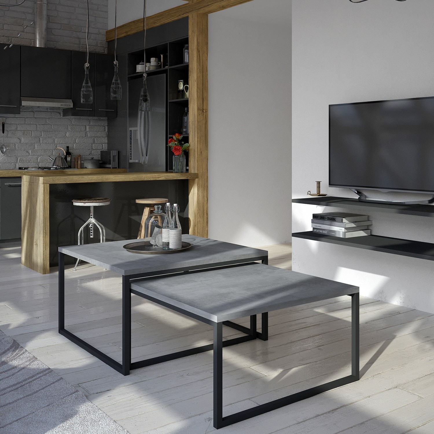 Table basse de style industriel June Effet béton