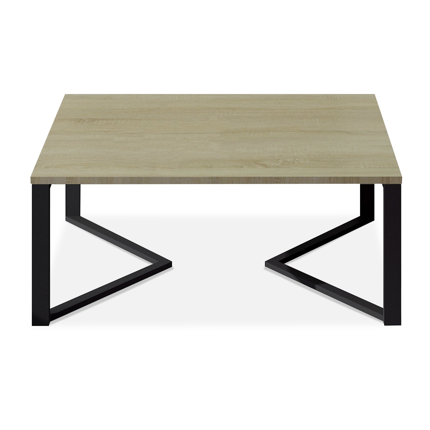 Table basse de style industriel Méryl effet Chêne