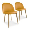 Lot de 2 chaises style scandinave Agathe velours Jaune