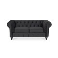 Canapé Chesterfield Velours 2 Places Altesse Noir