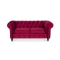 Canapé Chesterfield Velours 2 Places Altesse Rouge