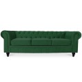 Canape Chesterfield Velours 3 Places Altesse Vert