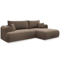 Canapé d'angle droit convertible Velaro BoucletteTaupe