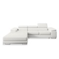 Canapé d'angle droit convertible Alphonso Blanc