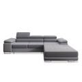 Canapé d'angle droit convertible Alphonso Gris