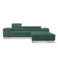 Canapé d'angle droit convertible Alphonso velours côtelé Vert