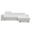 Canapé d'angle droit convertible Cesto Bouclette Blanc