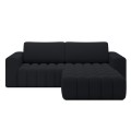 Canapé d'angle droit convertible Clovis Bouclette Noir