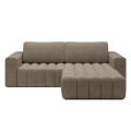 Canapé d'angle droit convertible Clovis Velours Taupe