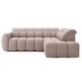 Canapé d'angle droit convertible Denali tissu beige