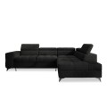 Canapé d'angle droit convertible Gaspard Bouclette Noir
