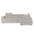 Canapé d'angle droit convertible Marius tissu Beige