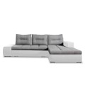 Canapé d'angle droit convertible Santiago Gris et Blanc