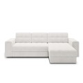 Canapé d'angle convertible réversible Veziko Bouclette Blanc